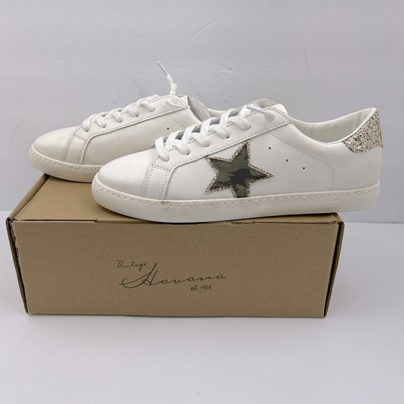 VINTAGE HAVANA, TENNIS SHOES, “WHITE” WITH CAMOUFLAGE & GLITTERING DESIGN, 11.5 - Picture 4 of 16